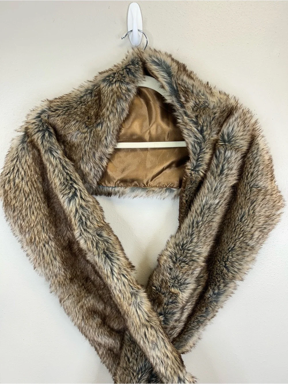 Wedding Event Pull Through Faux Fur Shawl Holiday‎ Plus Size Formal Fall Winter